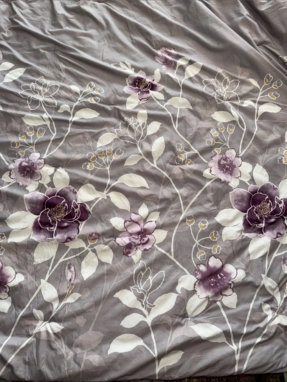 Vintage Lavender White Floral Flowers King Size Comforter 104X92 in Soft Fluffy